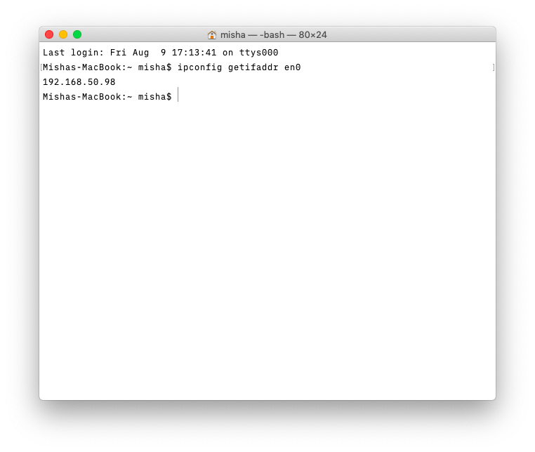 mac my ip address terminal