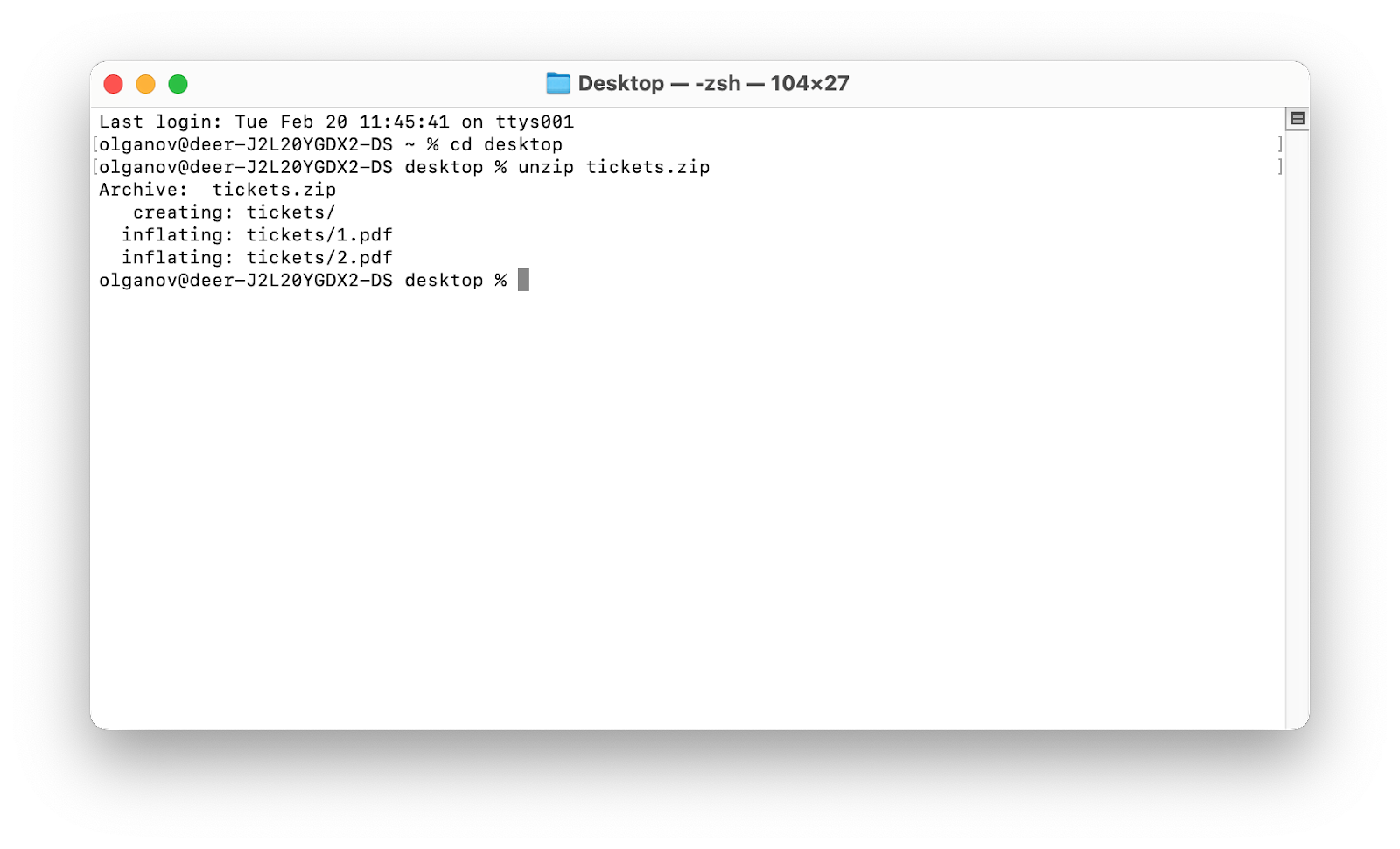 Descompactando arquivo protegido via Terminal