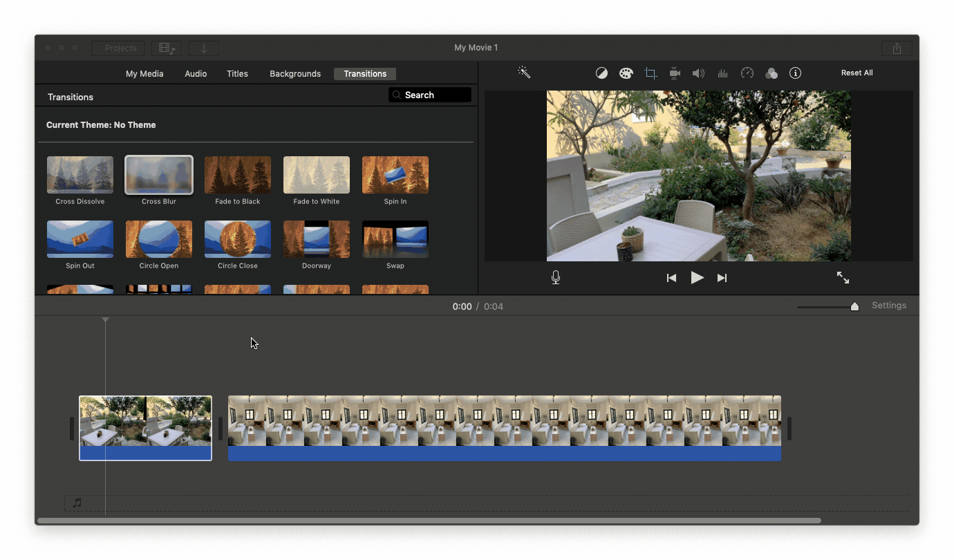 how to split a clip in imovie on mac