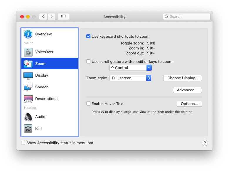 zoom shortcuts on chromebook