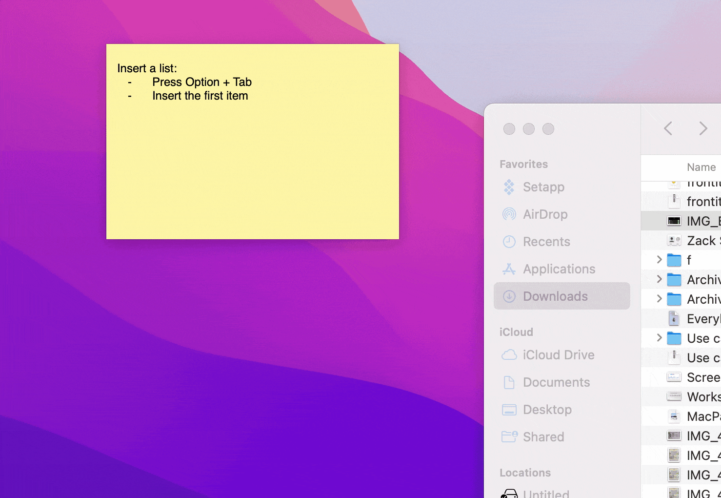 desktop sticky note mac