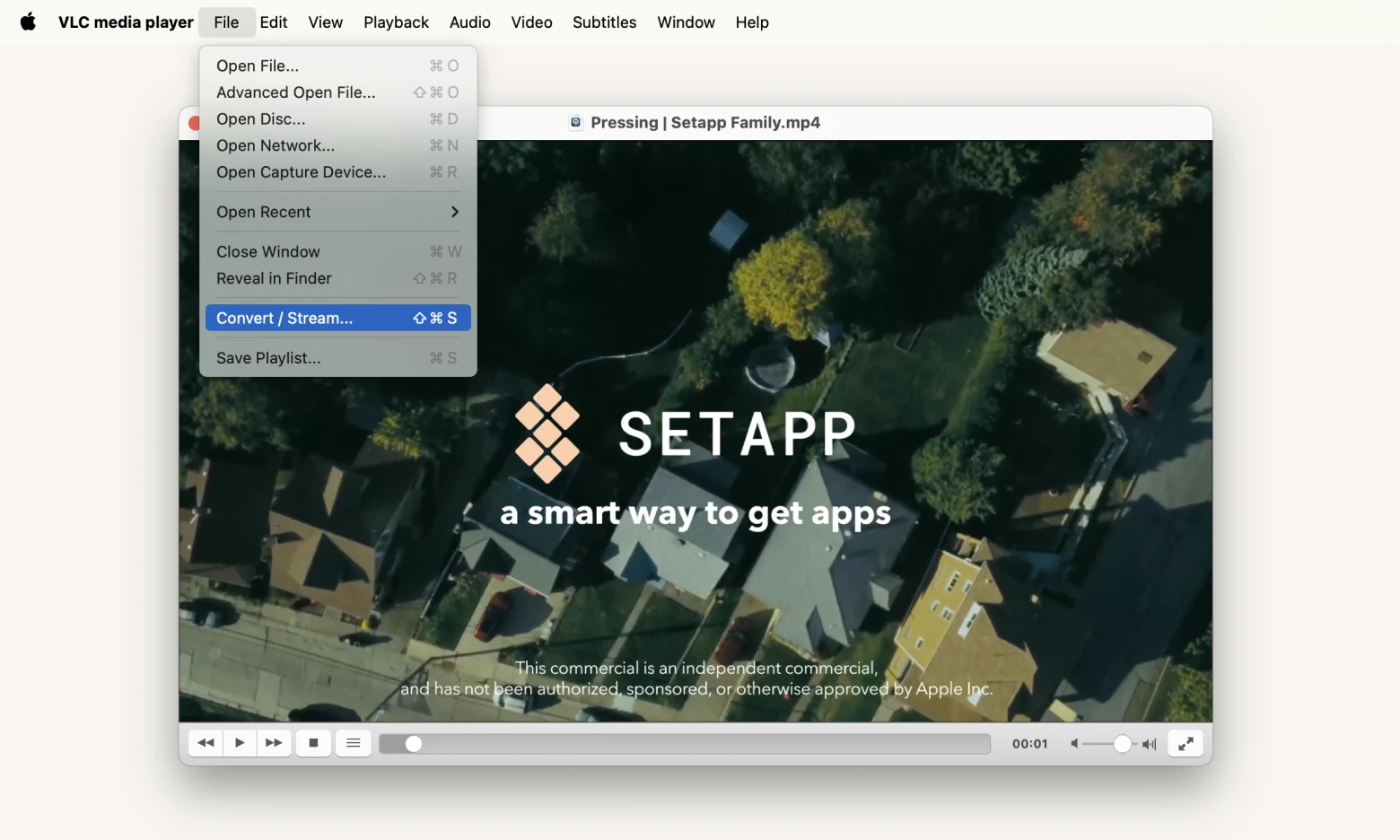 VLC convertendo vídeo