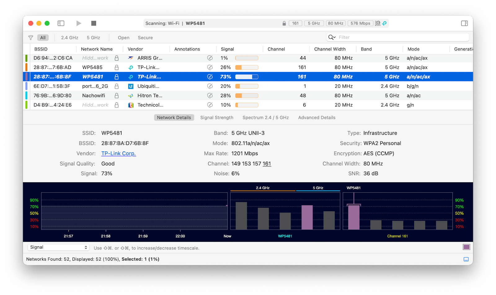 Diagnóstico da rede com WiFi Explorer