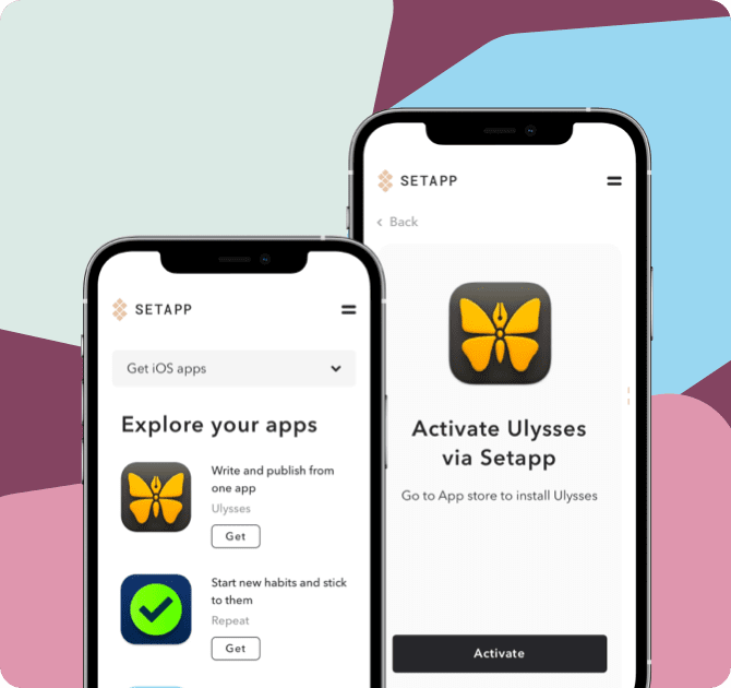 Explore your apps. Activate apps via Setapp