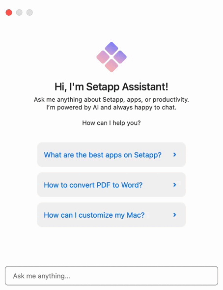 Unleash the Power of GPT-4 with Setapp and Discover a Treasure Trove of 240+ Mac Apps assistant chat